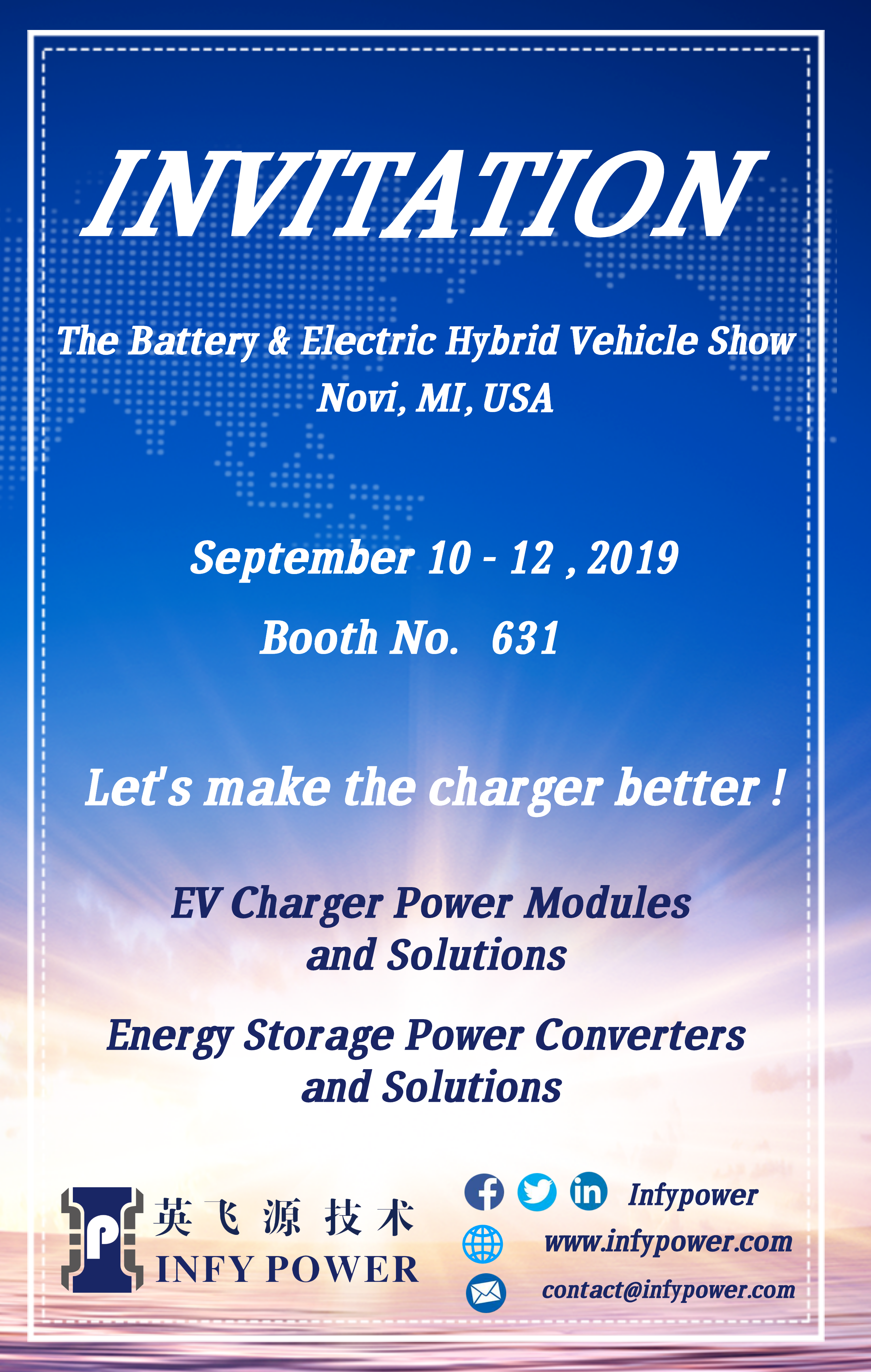 Infypower # nos EUA # The Battery & Electric Hybrid Vehicle Show